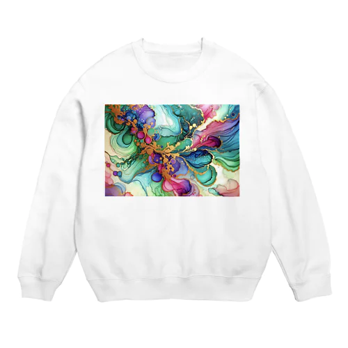 光彩の交響曲【アルコールインクアート風シリーズ】 Crew Neck Sweatshirt