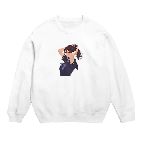 ポニーテールがセクシーな女の子　BLUE PLUM  691 Crew Neck Sweatshirt