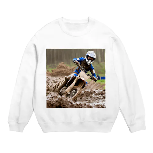 泥の中の疾風 - モトクロスチャレンジ Crew Neck Sweatshirt