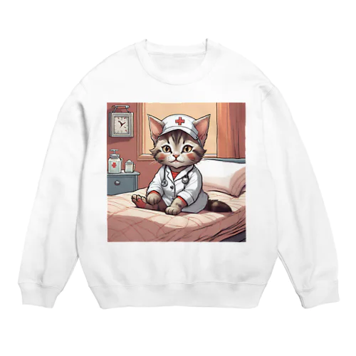 看護師気分の子猫1 Crew Neck Sweatshirt