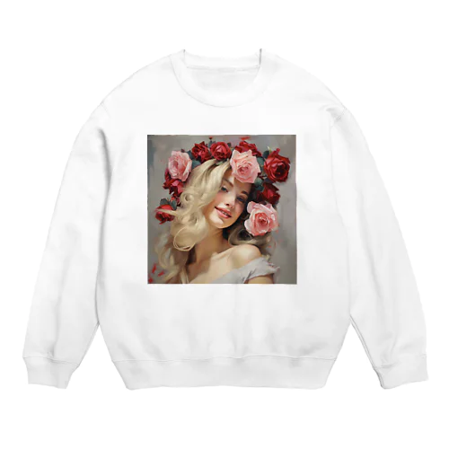 バラの花飾り　なでしこ1478 Crew Neck Sweatshirt