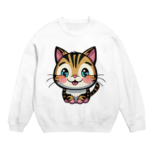 トラ子猫 Crew Neck Sweatshirt