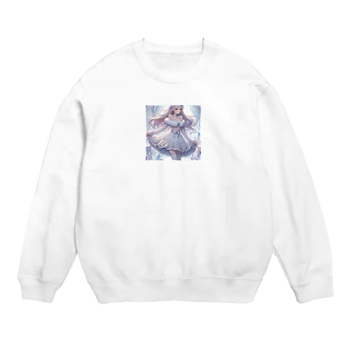 かわいいドレスの女の子 Crew Neck Sweatshirt