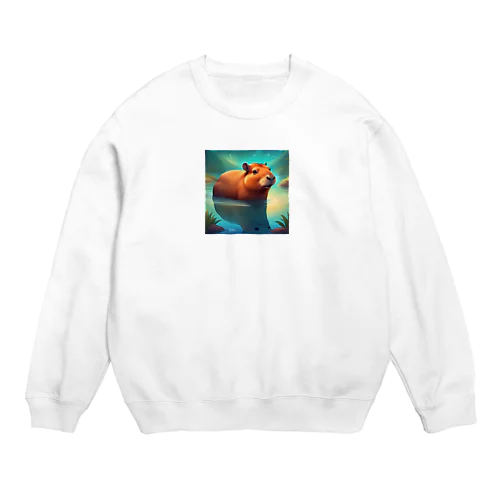 かわいいカピバラ Crew Neck Sweatshirt