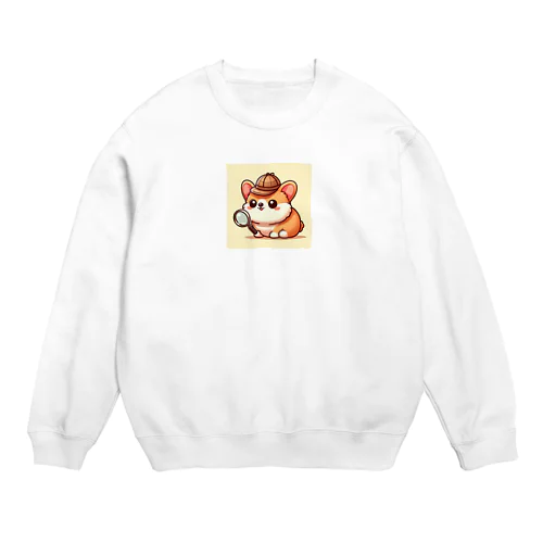 探偵！もちもちコーギー Crew Neck Sweatshirt