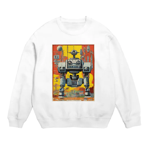 レトロで大きくてジャンクな戦闘用ロボットくん Crew Neck Sweatshirt