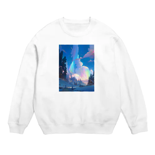 オーロラ夜空の輝き　なでしこ1478 Crew Neck Sweatshirt