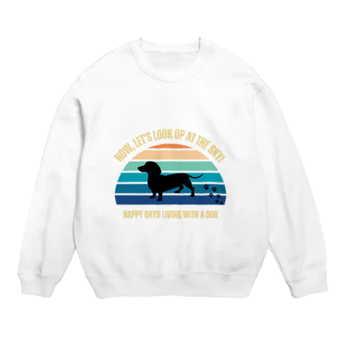 わんちゃん　ダックスフンド Crew Neck Sweatshirt