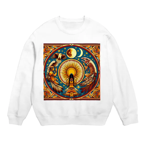 太陽　月　大地　祈り2 Crew Neck Sweatshirt