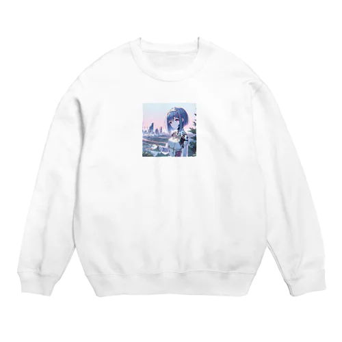 サイバーパンクガール Crew Neck Sweatshirt