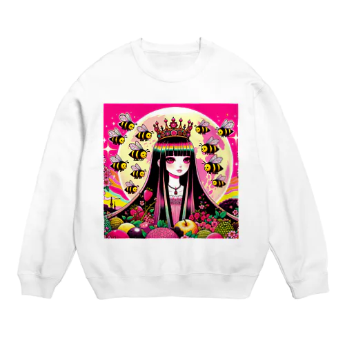 🐝ピンクムーンとミツバチと〈III女帝〉👸🏻 Crew Neck Sweatshirt