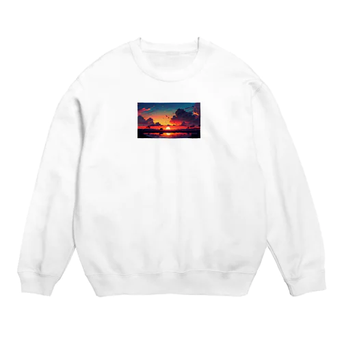 夕陽道のお散歩 Crew Neck Sweatshirt