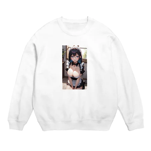 黒髪美少女　美鈴ちゃん　メイド Crew Neck Sweatshirt