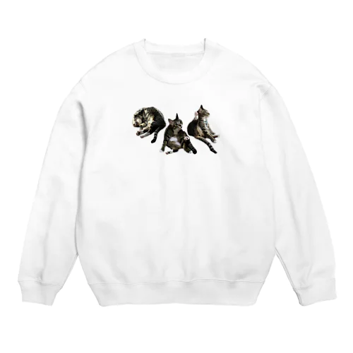 家ねこ悩殺3ポーズ Crew Neck Sweatshirt