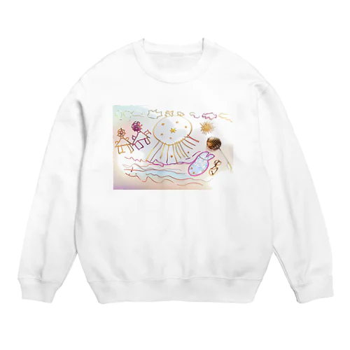 クラゲにビックリ by 5-year-old Crew Neck Sweatshirt