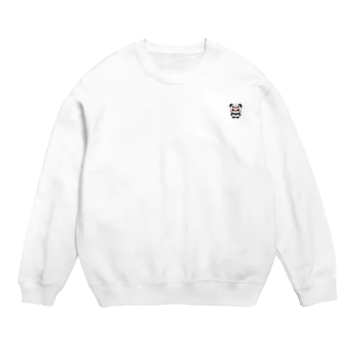 パンダの着ぐるみを着たブタ Crew Neck Sweatshirt