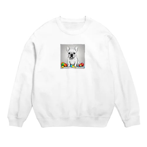 いたずら好きなフレンチブルドッグ Crew Neck Sweatshirt