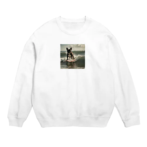 波乗りフレンチブルドッグ Crew Neck Sweatshirt