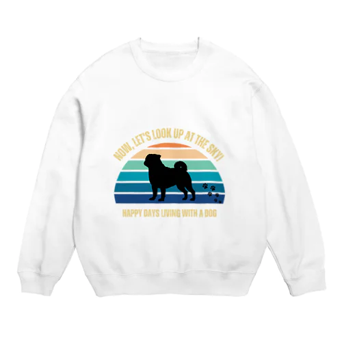 わんちゃん　パグ Crew Neck Sweatshirt