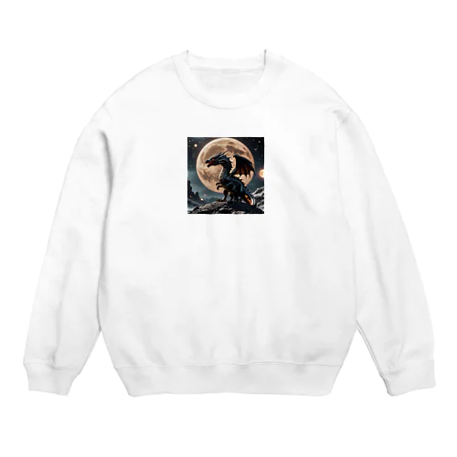 月のドラゴン Crew Neck Sweatshirt