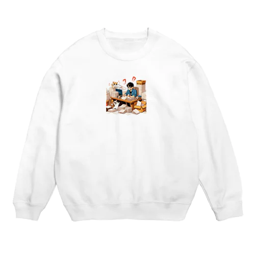 猫の手も借りたい Crew Neck Sweatshirt