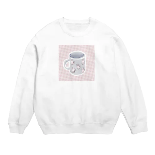 ねこねこねこねこピンクシャム猫柄♪おきにいりのマグカップ Crew Neck Sweatshirt