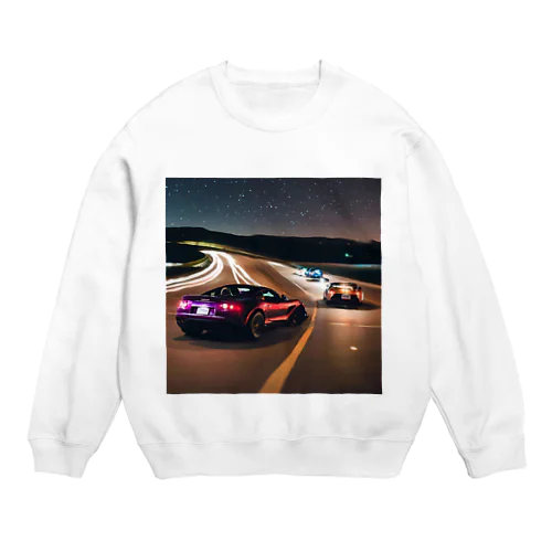 真夜中の星空レース Crew Neck Sweatshirt