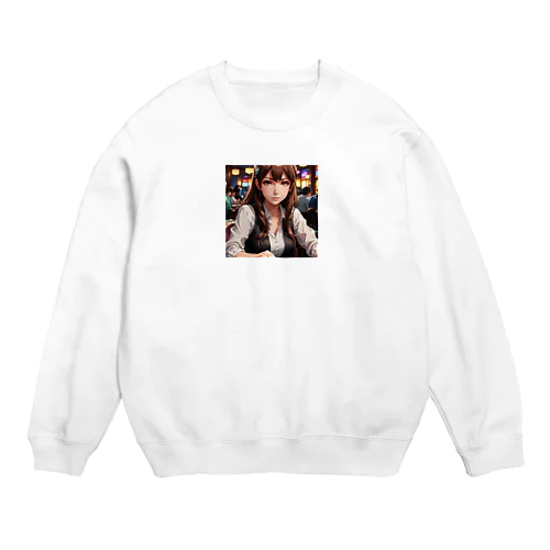 ポーカー美少女さや Crew Neck Sweatshirt