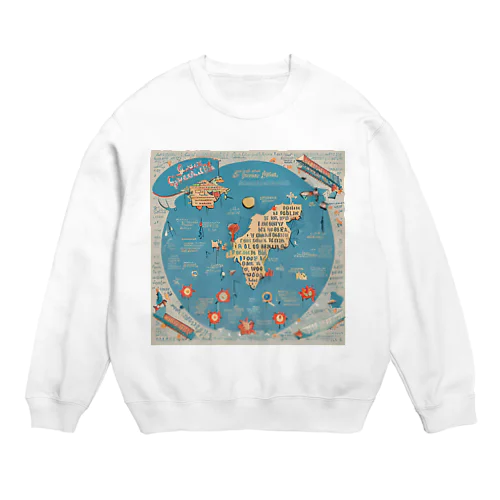 世界名言地図 Crew Neck Sweatshirt