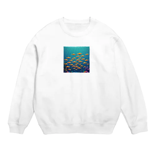 海中を泳ぐ魚のひれ Crew Neck Sweatshirt