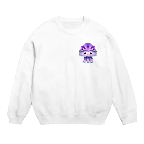 花くらげ　すみれちゃん2 Crew Neck Sweatshirt