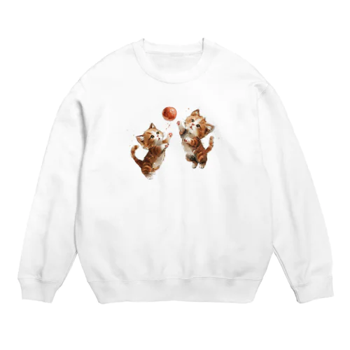 わちゃわちゃ子猫 Crew Neck Sweatshirt