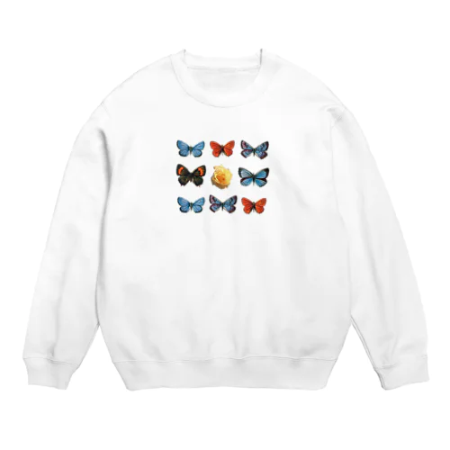 Rose in Butterflies Crew Neck Sweatshirt