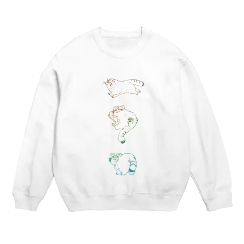 カラフルなマヌルたち！ Crew Neck Sweatshirt