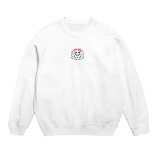 白猫のイラストグッズ Crew Neck Sweatshirt