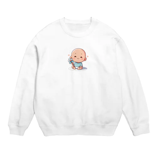 可愛らしい赤ちゃん、笑顔🎵 Crew Neck Sweatshirt