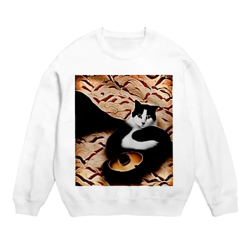 和風猫「さち」 Crew Neck Sweatshirt