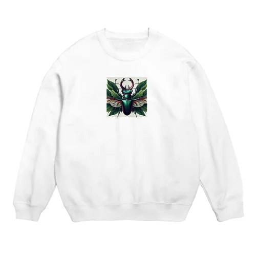 クワガタムシの輝き Crew Neck Sweatshirt