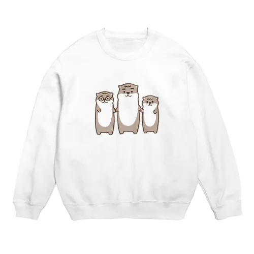 コツメカワウソ3兄弟 Crew Neck Sweatshirt