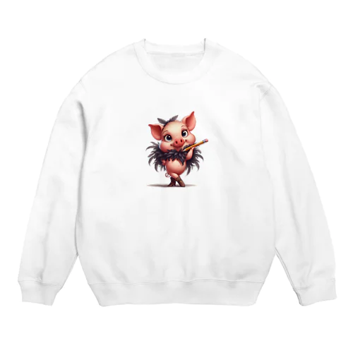 子豚アーティスト Crew Neck Sweatshirt