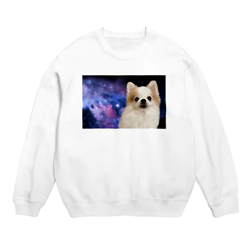 宇宙犬(ポメラニアン) Crew Neck Sweatshirt