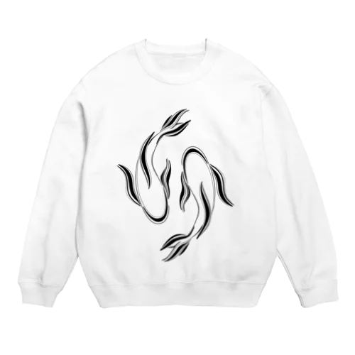 魚　黒 Crew Neck Sweatshirt