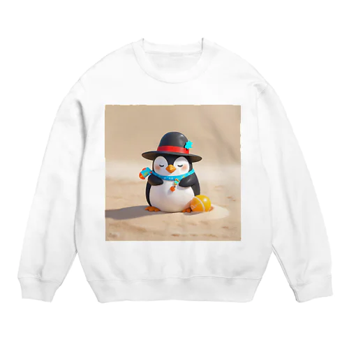おもちゃの砂を使ったかわいいペンギン Crew Neck Sweatshirt