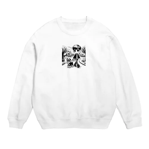 愛犬とお散歩 Crew Neck Sweatshirt