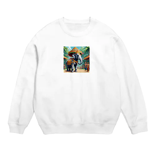 【東南アジアのカルチャーシリーズ】タイの象さん Crew Neck Sweatshirt