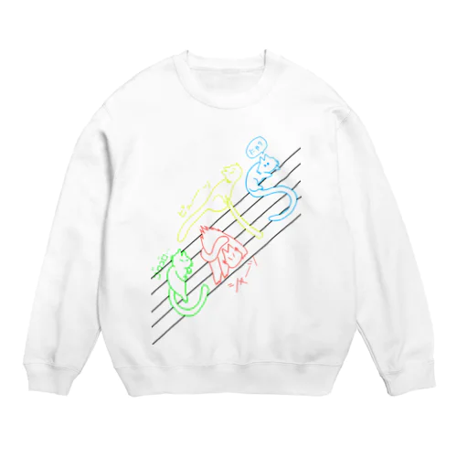 ネコ文字 Crew Neck Sweatshirt