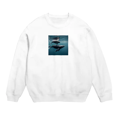 クジラの親子 Crew Neck Sweatshirt