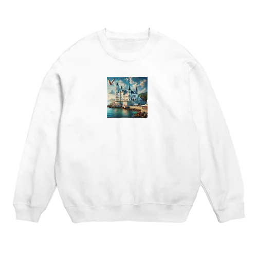 海辺の綺麗な城 Crew Neck Sweatshirt