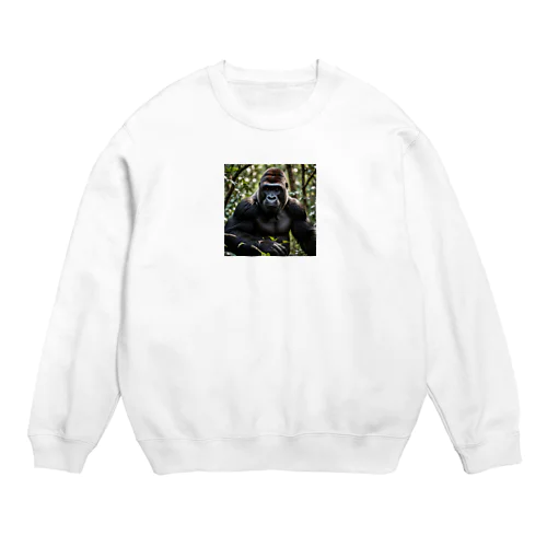 ミステリアスで力強い、ジャングルの王者ゴリラが登場！ Crew Neck Sweatshirt