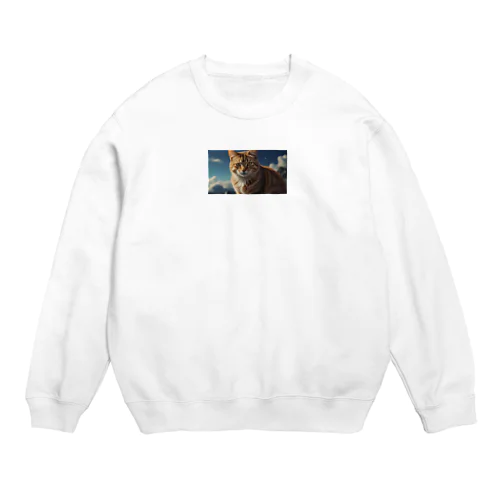 こちらを見つめる猫 Crew Neck Sweatshirt